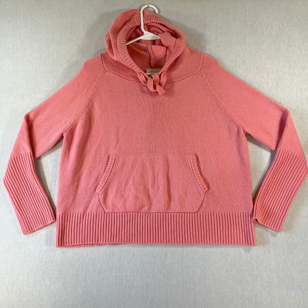 Longchamp Sweater Women XS Pink Wool Cashmere Knit Hoodie Made in ITALY